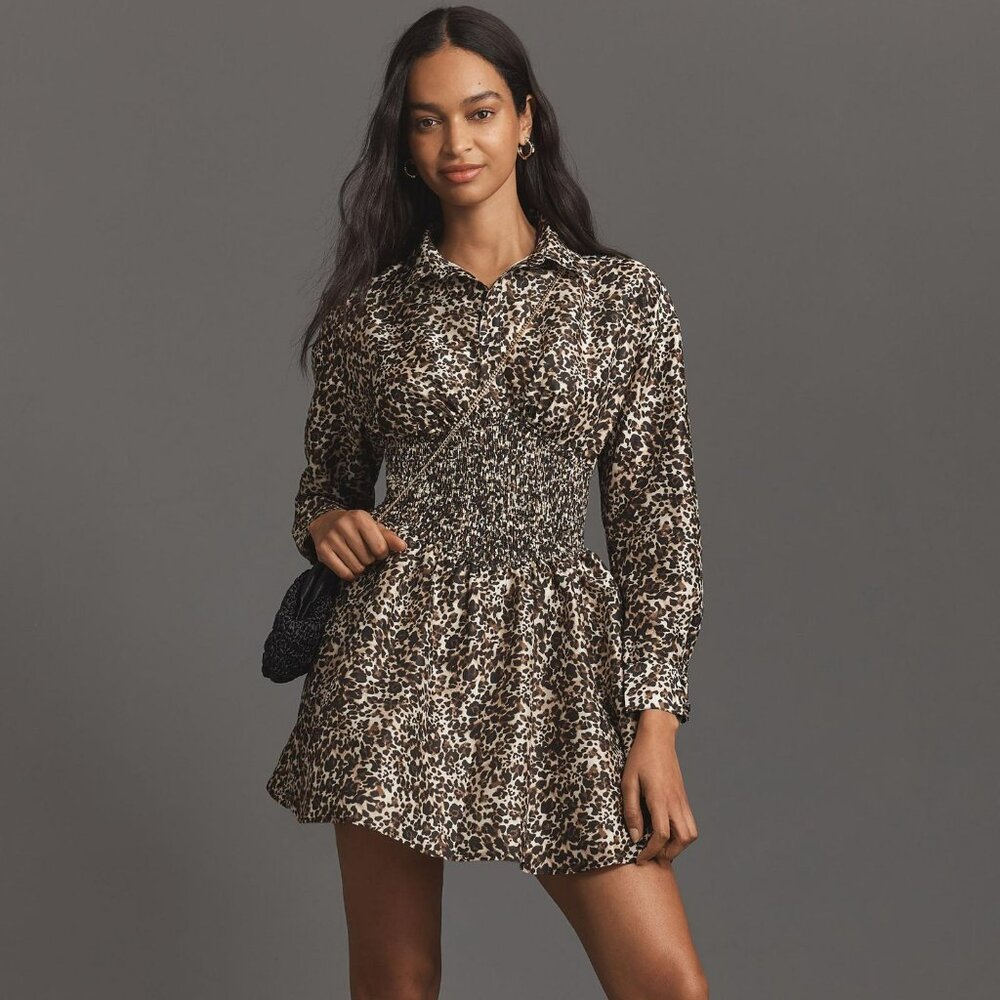 NWT Hutch Anthropologie Long Sleeve V-Neck Mini Dress.  SZ S